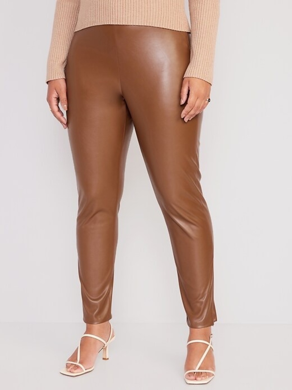 Old Navy Extra High-Waisted Faux-Leather Pants Brown